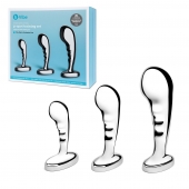Набор из 3 стальных стимуляторов простаты Stainless Steel P-spot Training Set - b-Vibe - в Одинцово купить с доставкой