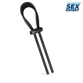 Черный ремень-лассо для усиления эрекции - Sex Expert - в Одинцово купить с доставкой