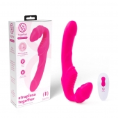 Розовый безремневой страпон на радиоуправлении Strapless Together - 22 см. - Together Toy - купить с доставкой в Одинцово