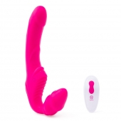 Розовый безремневой страпон на радиоуправлении Strapless Together - 22 см. - Together Toy - купить с доставкой в Одинцово