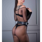 Черный кожаный пояс Sex Game - БДСМ Арсенал - купить с доставкой в Одинцово