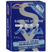 Розовые презервативы Sagami Xtreme FEEL FIT 3D - 3 шт. - Sagami - купить с доставкой в Одинцово