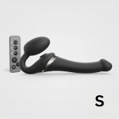 Черный безремневой страпон Multi Orgasm Size S с клиторальной стимуляцией - Strap-on-me - купить с доставкой в Одинцово