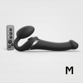 Черный безремневой страпон Multi Orgasm Size M с клиторальной стимуляцией - Strap-on-me - купить с доставкой в Одинцово