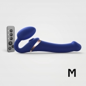 Синий безремневой страпон Multi Orgasm Size M с клиторальной стимуляцией - Strap-on-me - купить с доставкой в Одинцово
