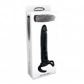 Чёрная насадка-фаллос для двойного проникновения INFLATABLE DILDO SLIM DONG  - 13,5 см. - Toyz4lovers - в Одинцово купить с доставкой