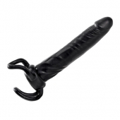 Чёрная насадка-фаллос для двойного проникновения INFLATABLE DILDO SLIM DONG  - 13,5 см. - Toyz4lovers - в Одинцово купить с доставкой