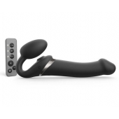 Черный безремневой страпон Multi Orgasm Size L с клиторальной стимуляцией - Strap-on-me - купить с доставкой в Одинцово