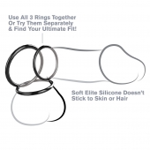 Набор из трех черных эрекционных колец Silicone 3-Ring Stamina Set - Pipedream - в Одинцово купить с доставкой