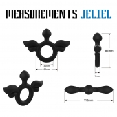 Черное эрекционное кольцо с крыльями Rooster Jeliel Angel - Velv or - в Одинцово купить с доставкой