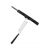 Черный кожаный ошейник-воротник с поводком - Pecado - купить с доставкой в Одинцово