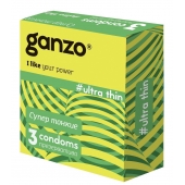 Ультратонкие презервативы Ganzo Ultra thin - 3 шт. - Ganzo - купить с доставкой в Одинцово