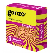 Презервативы с анестетиком для продления удовольствия Ganzo Long Love - 3 шт. - Ganzo - купить с доставкой в Одинцово
