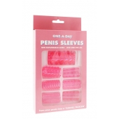 Набор из 7 розовых насадок на пенис ONE-A-DAY PENIS SLEEVES PINK - Seven Creations - в Одинцово купить с доставкой