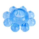 Голубая гелевая насадка-цветок - Toyfa Basic - в Одинцово купить с доставкой