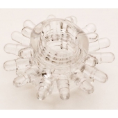 Прозрачное гелевое эрекционное кольцо с шипиками - Toyfa Basic - в Одинцово купить с доставкой