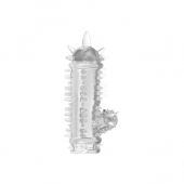 Прозрачная насадка с шипами и клиторальной шишечкой CLIT-BANGER SLEEVE IN CLEAR - Tonga - в Одинцово купить с доставкой