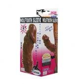 Коричневая насадка на пенис Wolftooth Sleeve - 13 см. - Baile - в Одинцово купить с доставкой