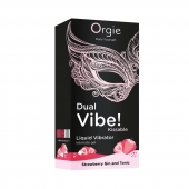 Съедобный жидкий вибратор Dual Vibe! со вкусом клубничного джина с тоником - 15 мл. - ORGIE - купить с доставкой в Одинцово