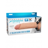Полый страпон на ремнях 8’’ Hollow Silicone Strap-on - Pipedream - купить с доставкой в Одинцово