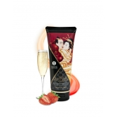 Массажный крем для тела с ароматом клубники и шампанского Sparkling Strawberry Wine - 200 мл. - Shunga - купить с доставкой в Одинцово
