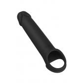 Черная насадка-удлинитель с вибрацией Vibrating Extender With Remote - Dream Toys - в Одинцово купить с доставкой