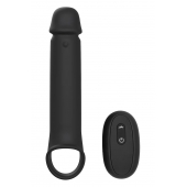 Черная насадка-удлинитель с вибрацией Vibrating Extender With Remote - Dream Toys - в Одинцово купить с доставкой