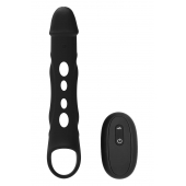 Черная насадка-удлинитель Vibrating Extender With Remote с вибрацией - Dream Toys - в Одинцово купить с доставкой