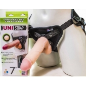 Страпон-унисекс с двумя насадками UNI strap 7  Harness - 19 и 16 см. - LOVETOY (А-Полимер) - купить с доставкой в Одинцово