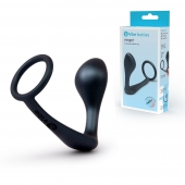 Черное эрекционное кольцо со стимулятором простаты Ringer Cock Ring   Plug - b-Vibe - в Одинцово купить с доставкой