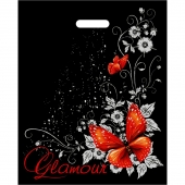 Черный пакет Glamour с вырубной ручкой (38х47 см) - Сима-Ленд - купить с доставкой в Одинцово