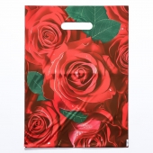 Пакет с цветочным принтом и вырубной ручкой (30х40 см) - Сима-Ленд - купить с доставкой в Одинцово