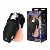 Черная клетка для пениса Silicone Small 2 in Cock Cage With Ball Divider - BlueLine - купить с доставкой в Одинцово