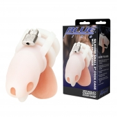 Белая клетка для пениса Silicone Small 2 in Cock Cage With Ball Divider - BlueLine - купить с доставкой в Одинцово