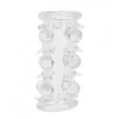 Прозрачная насадка на пенис с шипами и бугорками JELLY JOY LUST CLUSTER CLEAR - Dream Toys - в Одинцово купить с доставкой