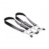 Ремни с зажимами для половых губ Spread Labia Spreader Straps with Clamps - XR Brands - купить с доставкой в Одинцово