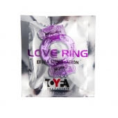 Фиолетовое виброкольцо с двумя вибропульками - Toyfa Basic - в Одинцово купить с доставкой