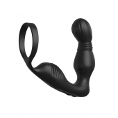 Черный вибростимулятор простаты с эрекционным кольцом Ass-Gasm Pro P-Spot Milker - Pipedream - в Одинцово купить с доставкой