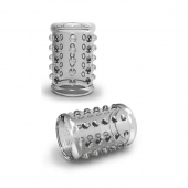 Прозрачная насадка на пенис с шишечками STAY HARD COCK SLEEVE 02 CLEAR - Blush Novelties - в Одинцово купить с доставкой