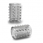 Прозрачная насадка с шипами и шишечками STAY HARD COCK SLEEVE 03 CLEAR - Blush Novelties - в Одинцово купить с доставкой