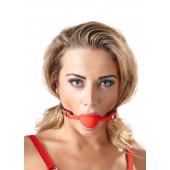 Силиконовый кляп-шар на чёрных ремешках Red Gag silicone - Orion - купить с доставкой в Одинцово