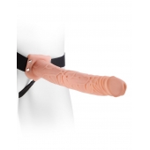 Фаллопротез телесного цвета Hollow Strap-On - 29 см. - Pipedream - купить с доставкой в Одинцово