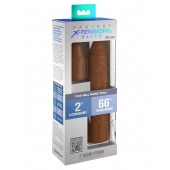 Коричневая насадка на член 2  Silicone X-tension - 20,3 см. - Pipedream - в Одинцово купить с доставкой