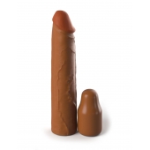 Коричневая насадка на член 2  Silicone X-tension - 20,3 см. - Pipedream - в Одинцово купить с доставкой