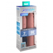 Телесная вибронасадка на член 3  Vibrating Mega X-tension with Remote - 22,9 см. - Pipedream - в Одинцово купить с доставкой
