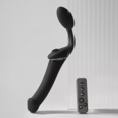 Черный безремневой вибрострапон Strap-On-Me Multi Orgasm Size XL - Strap-on-me - купить с доставкой в Одинцово