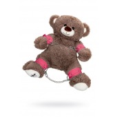 Бондажный набор: бурый мишка с розовыми оковами и наручниками - Pecado - купить с доставкой в Одинцово