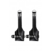 Черные подвесы с белой строчкой - Pecado - купить с доставкой в Одинцово