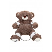 Бондажный набор: бурый мишка с белыми оковами и наручниками - Pecado - купить с доставкой в Одинцово