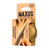 Точечные презервативы MAXUS 2000 Amazing Dots с железным кейсом - 3 шт. - Maxus - купить с доставкой в Одинцово